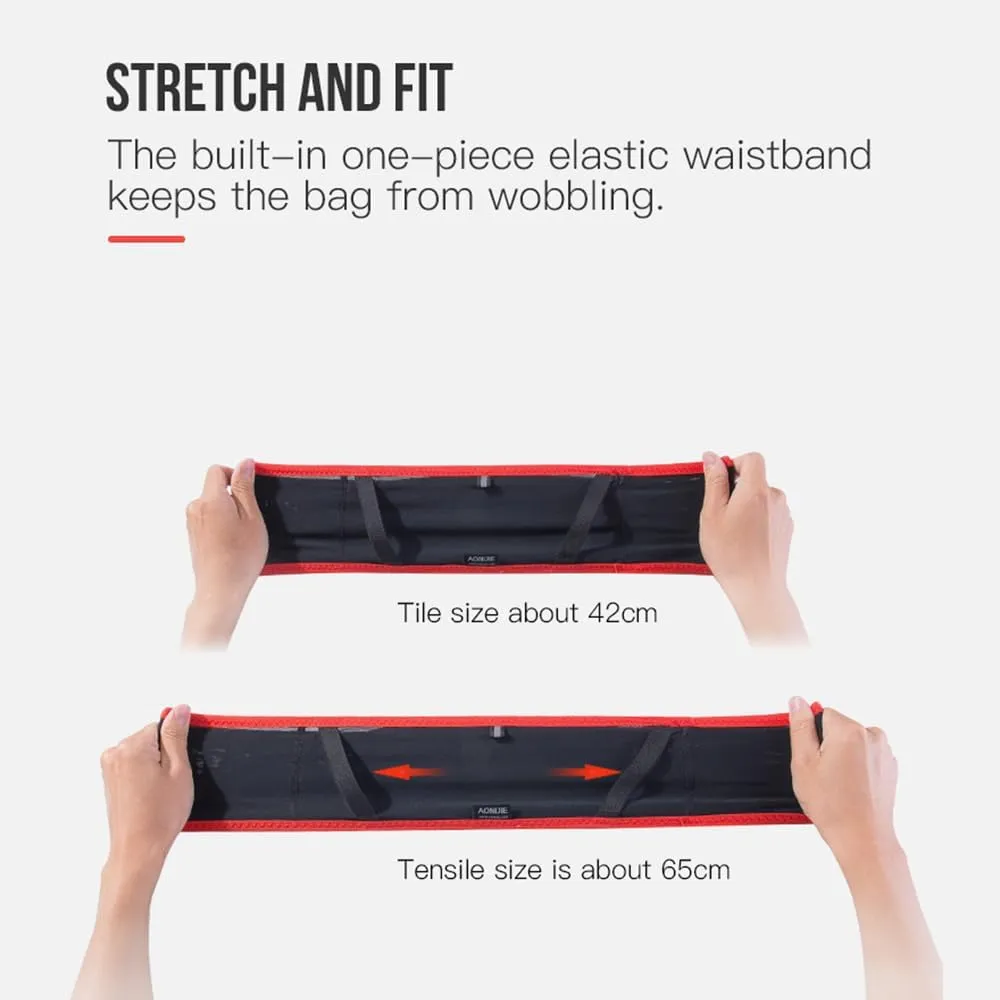 Running Hydration Belt with 250ml Soft Flask, Quick Drying Running Belt for Cycling、Hiking、Marathon (black red,L/XL)