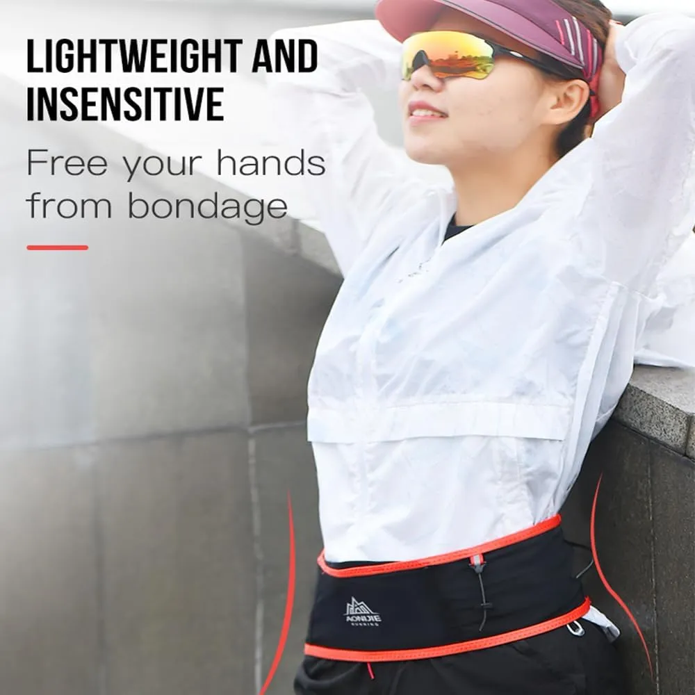 Running Hydration Belt with 250ml Soft Flask, Quick Drying Running Belt for Cycling、Hiking、Marathon (black,L/XL)
