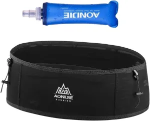 Running Hydration Belt with 250ml Soft Flask, Quick Drying Running Belt for Cycling、Hiking、Marathon (black,L/XL)