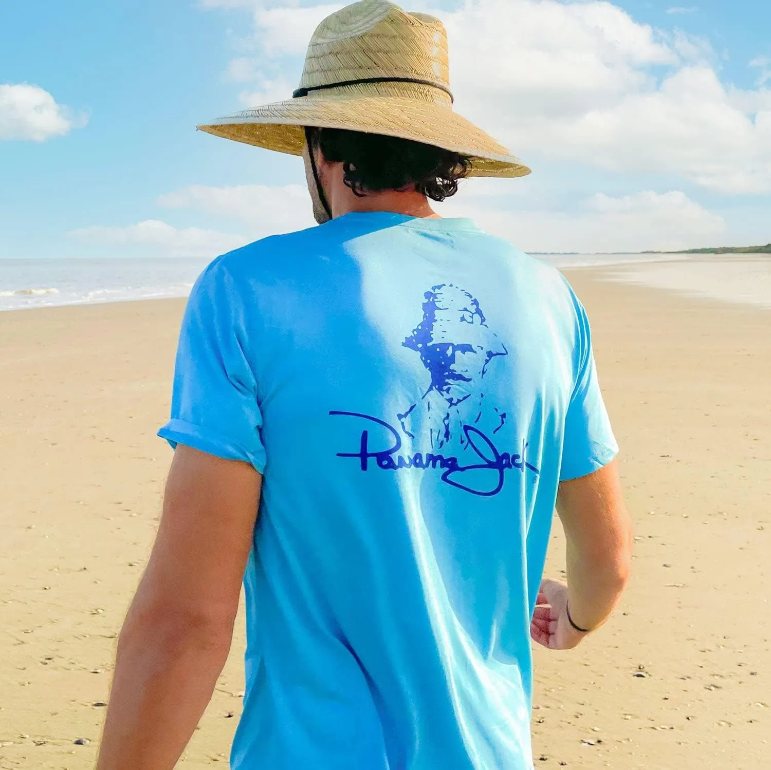 Rush Straw Lifeguard Sun Hat, 4" Bound Big Brim, Chin Cord and Toggle with Logo Patch
