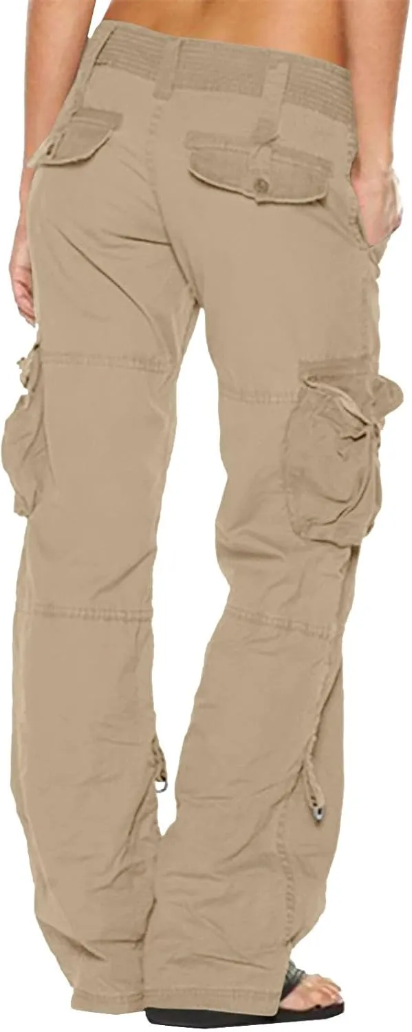 Ruziyoog Women's Tactical Cargo Pants High Waisted Hiking Tactical Army Combat Work Combat Military Trouser with Multi-Pocket