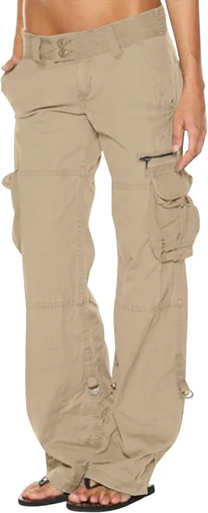 Ruziyoog Women's Tactical Cargo Pants High Waisted Hiking Tactical Army Combat Work Combat Military Trouser with Multi-Pocket