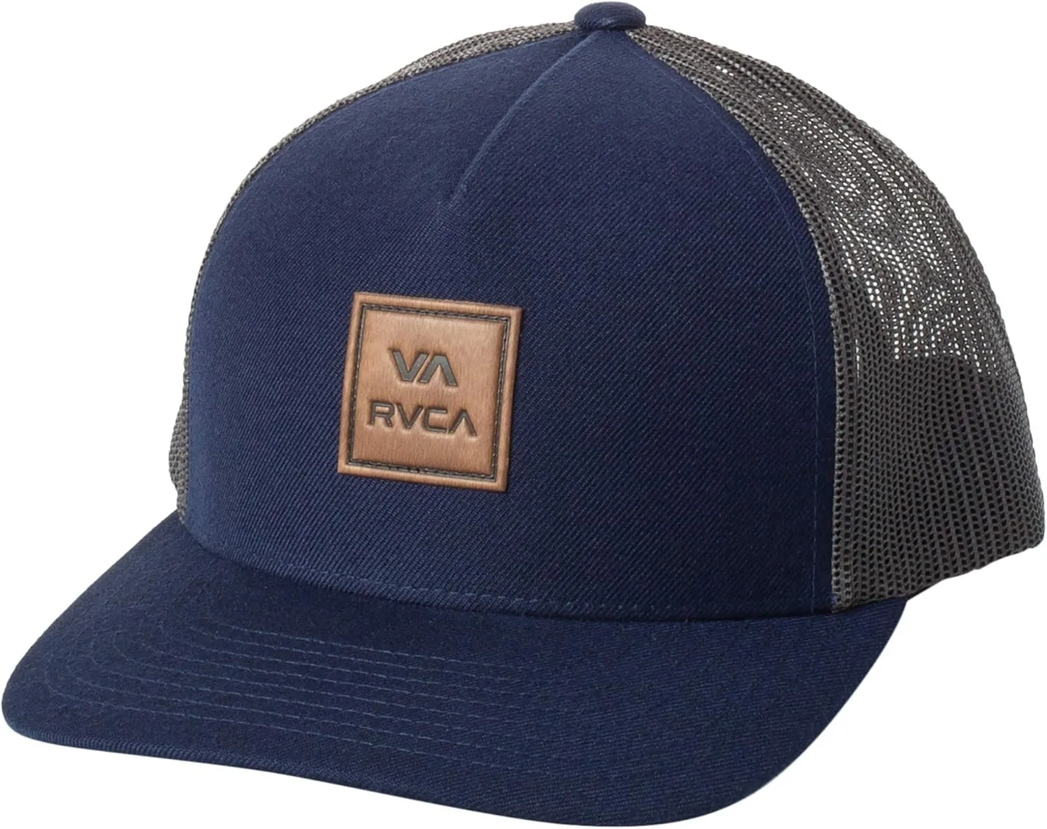 RVCA Men's Curved Brim Trucker Hat, Structured Hat with Curved Bill, Adjustable Snapback Closure