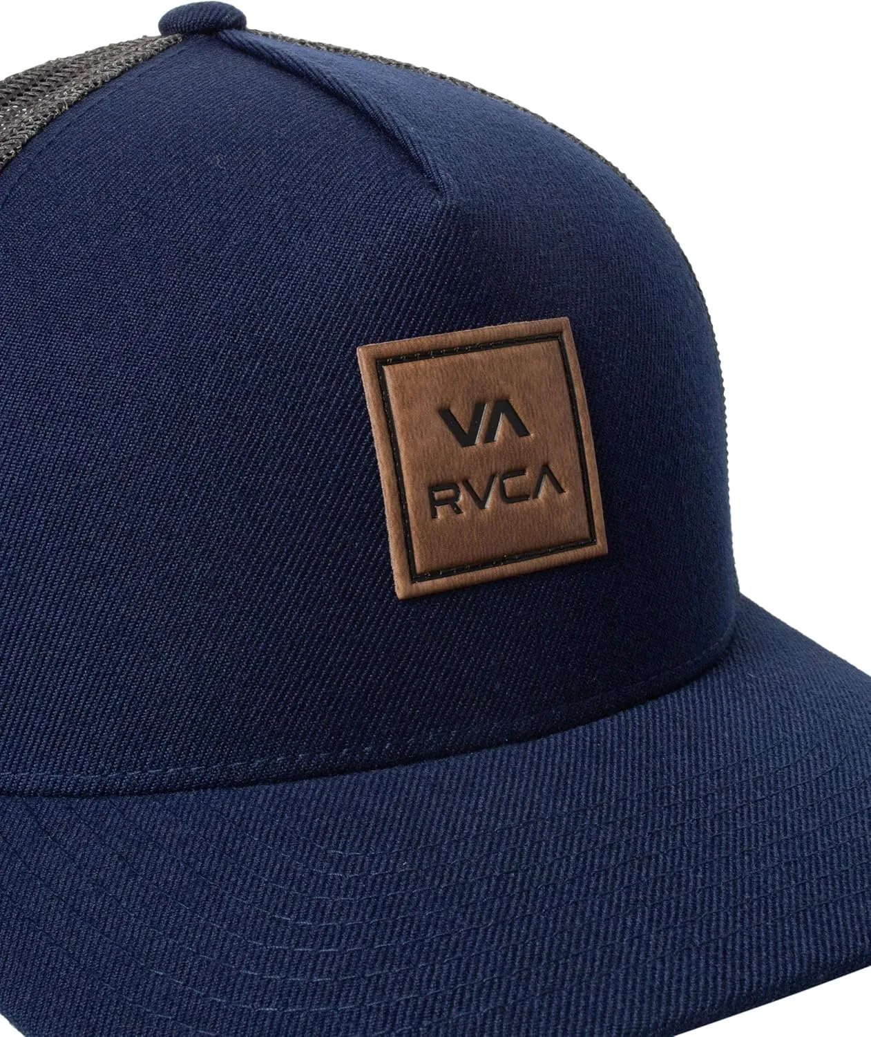 RVCA Men's Curved Brim Trucker Hat, Structured Hat with Curved Bill, Adjustable Snapback Closure