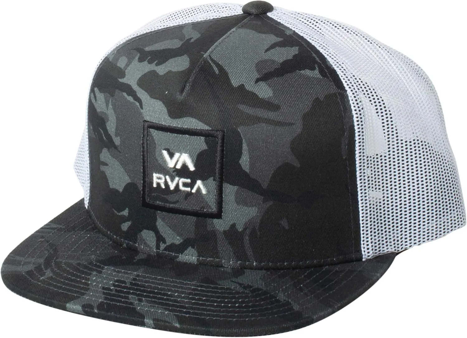 RVCA Men's Trucker Hat, Structured Hat with Stretch Mesh Back, Adjustable Snapback Closure