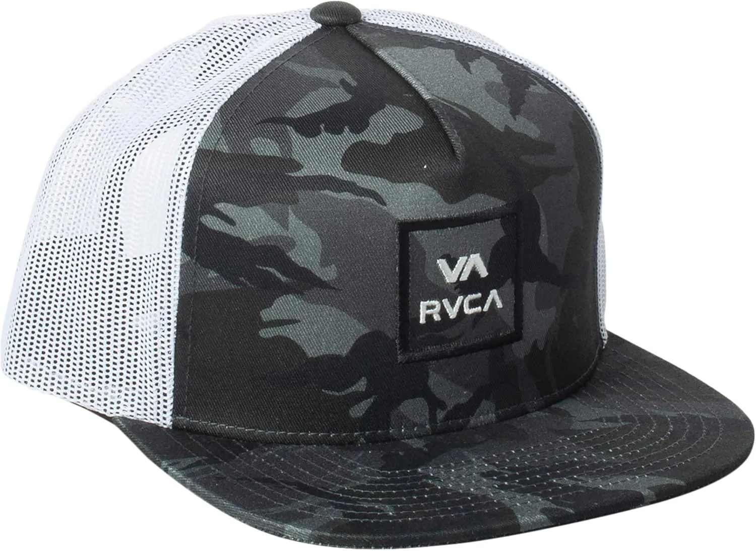 RVCA Men's Trucker Hat, Structured Hat with Stretch Mesh Back, Adjustable Snapback Closure