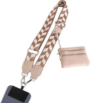 Save Girls Clip and go strap for Phone with Wallet Crossbody Phone Strap with zippered pouch, Phone Strap