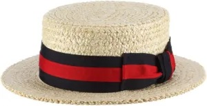 Scala Classico Men's Straw Boater, Bleach, XX-Large