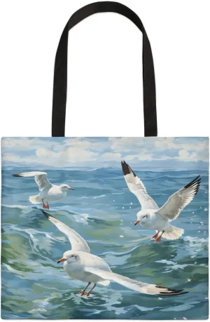 Sea Beach Trees Scenery Canvas Tote Bag for Women Men Stylish Tote Handbag Shoulder Bag Reusable Grocery Bag
