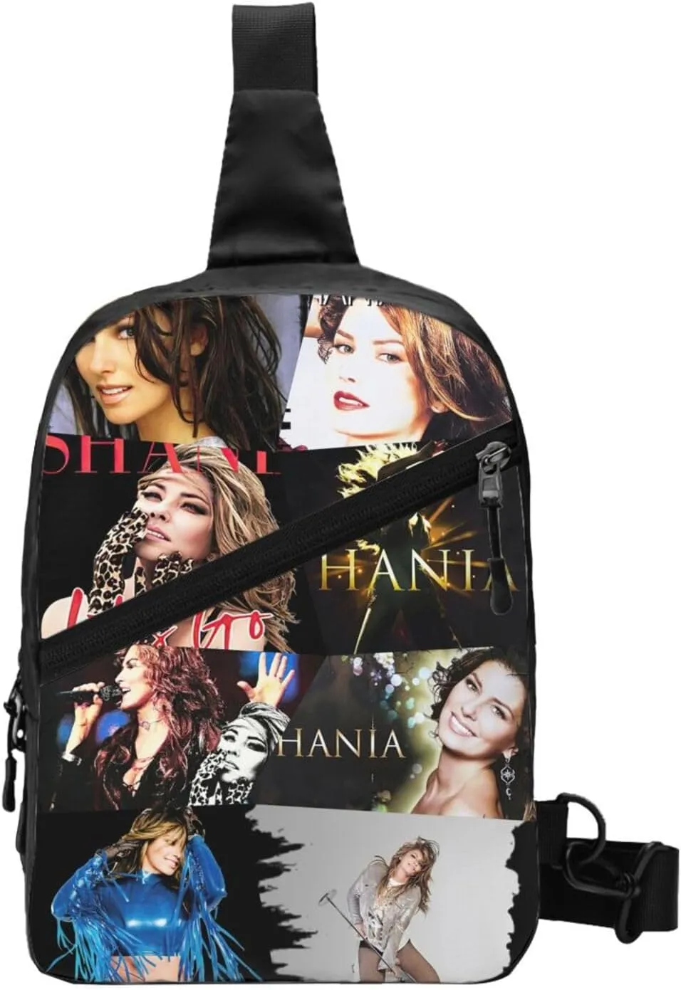 Shania Music Twain Crossbody Bag Chest Handbag Sling Backpack Adjustable Shoulder Bag Portable Outdoor Rucksack Foldable Multipurpose Daypack for Mountaineering