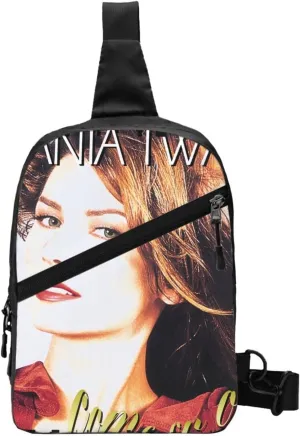 Shania Music Twain Crossbody Bag Chest Handbag Sling Bag Adjustable Shoulder Bag Lightweight Outdoor Rucksack Foldable Multipurpose Daypack for Gym