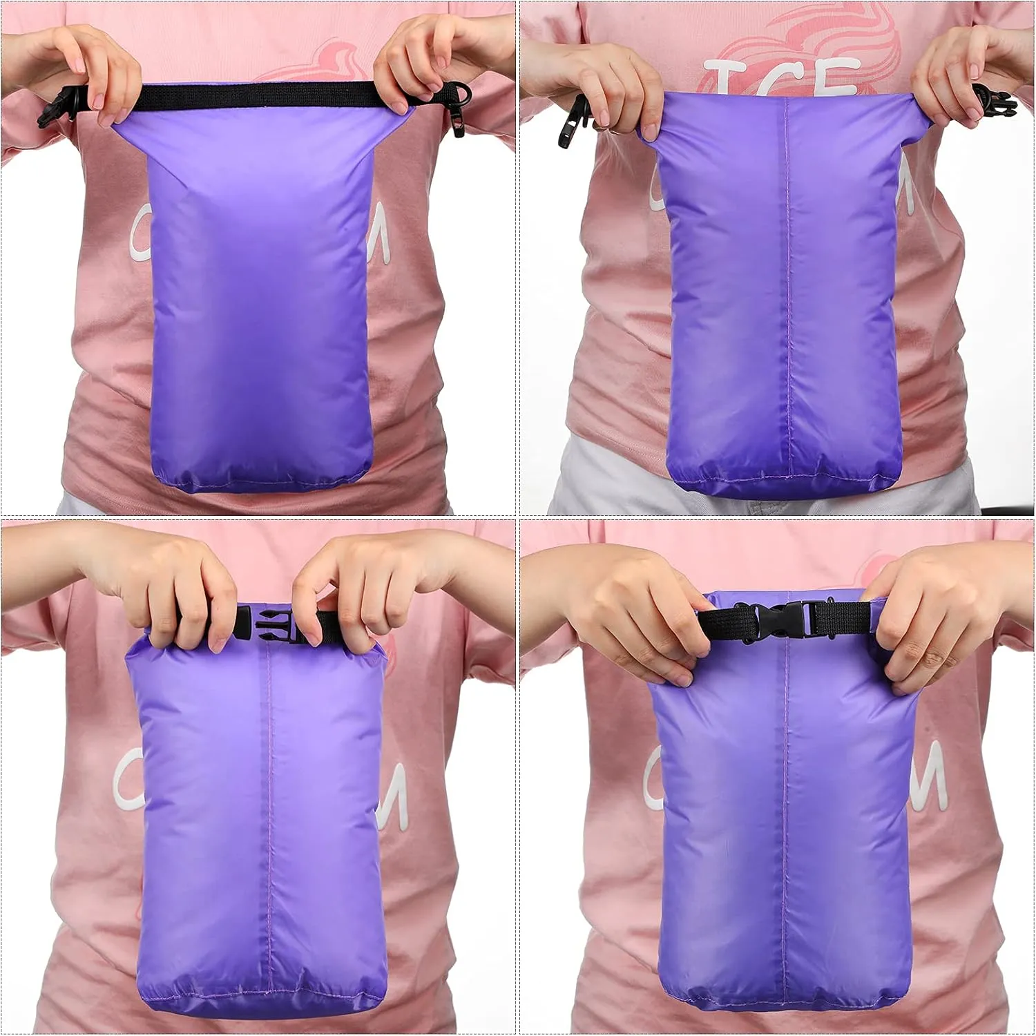 Shappy 6 Pcs Waterproof Dry Bag Set Dry Sacks Lightweight Airtight Combo Set with 20 L 15 L 10 L 8 L 5 L 3 L Sacks and Long Adjustable Shoulder Strap for Boating Hiking Camping