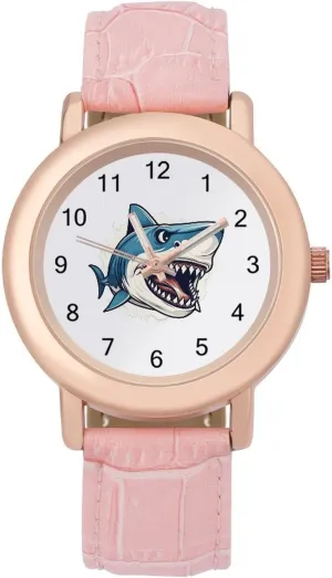 Shark Women's Leather Strap Watch Casual Watch Band Wristwatch Dress Watch for Home Work