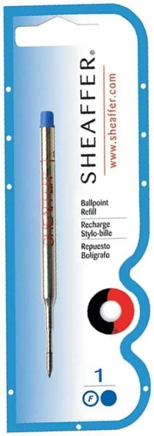 Sheaffer Ballpoint Pen Refill, Black Ink, Medium Point, 6/Refills