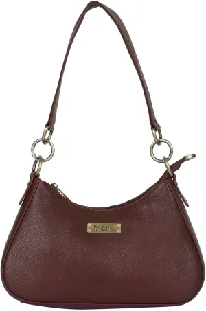 Shoulder Bag in Cherry Red – Purse for Women, Hobo Handbag, Soft Genuine Leather Half Moon Tote with Top Zipper Closure, Perfect for Daily Use, Travel & Casual Outings.