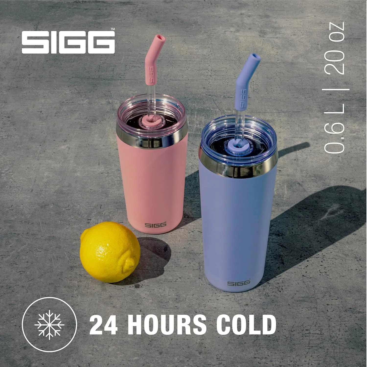 SIGG - Insulated Mug - Travel Mug Helia - With Durable Glass Straw & Cleaning Brush - Leakproof - BPA Free - 18/8 Stainless Steel - 15oz/20oz