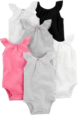 Simple Joys by Carter's Baby Girls' 6-Pack Short-Sleeve Bodysuit