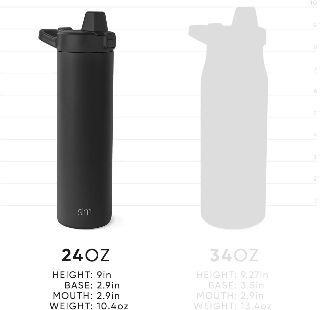 Simple Modern Filtered Water Bottle | Insulated Stainless-Steel Carbon Filter Travel Water Bottles | Reusable for Clean Drinking Water On The Go | 24oz, Black Leopard