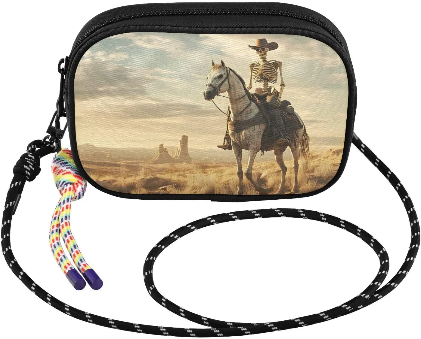 Skeleton Drive Horse Crossbody Bags for Women Cell Phone Purses Women's Shoulder Handbags Wallet Purse with Adjustable Strap