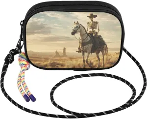 Skeleton Drive Horse Crossbody Bags for Women Cell Phone Purses Women's Shoulder Handbags Wallet Purse with Adjustable Strap
