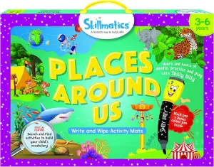 Skillmatics Educational Game: Places Around Us (3-6 Years) | Search and Find Activities for Kids | Fun Learning and Activity Games | Erasable and Reusable Mats