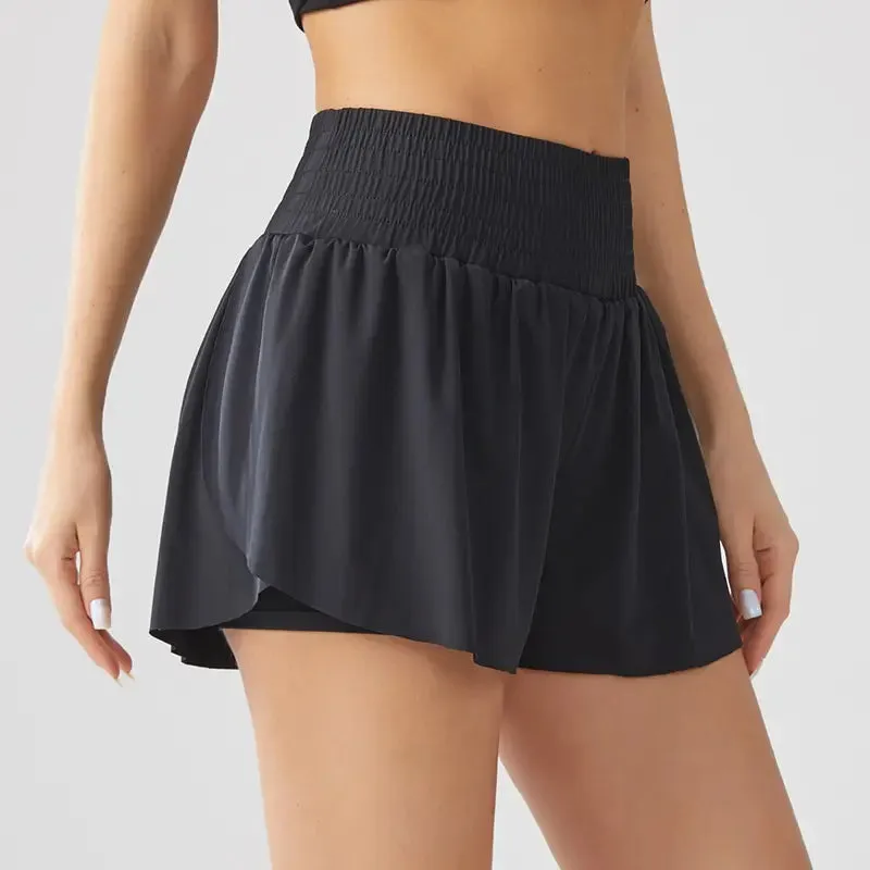 Skirted Shorts for Women Casual Loose High Waist Wide Leg Shorts Summer Fashion Skorts Built-in Shorts Active Apparel