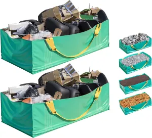 Skywin Dumpster Bag, 2 Pack Foldable and Reusable Trash Bag for Waste Management, Multiple Times Use During Renovations Tear Resistant and Can Hold Up to 3,500 lbs (Green)