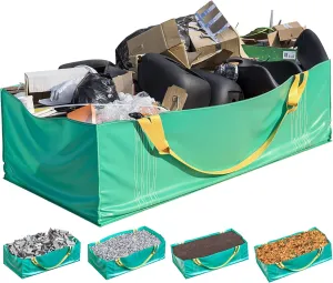 Skywin Dumpster Bag, Reusable Yard Waste Bags, Foldable Yard Waste Container, Trash Bag for Trash Management, Multiple Times Use During Renovations, Can Hold Up to 3,500 lbs