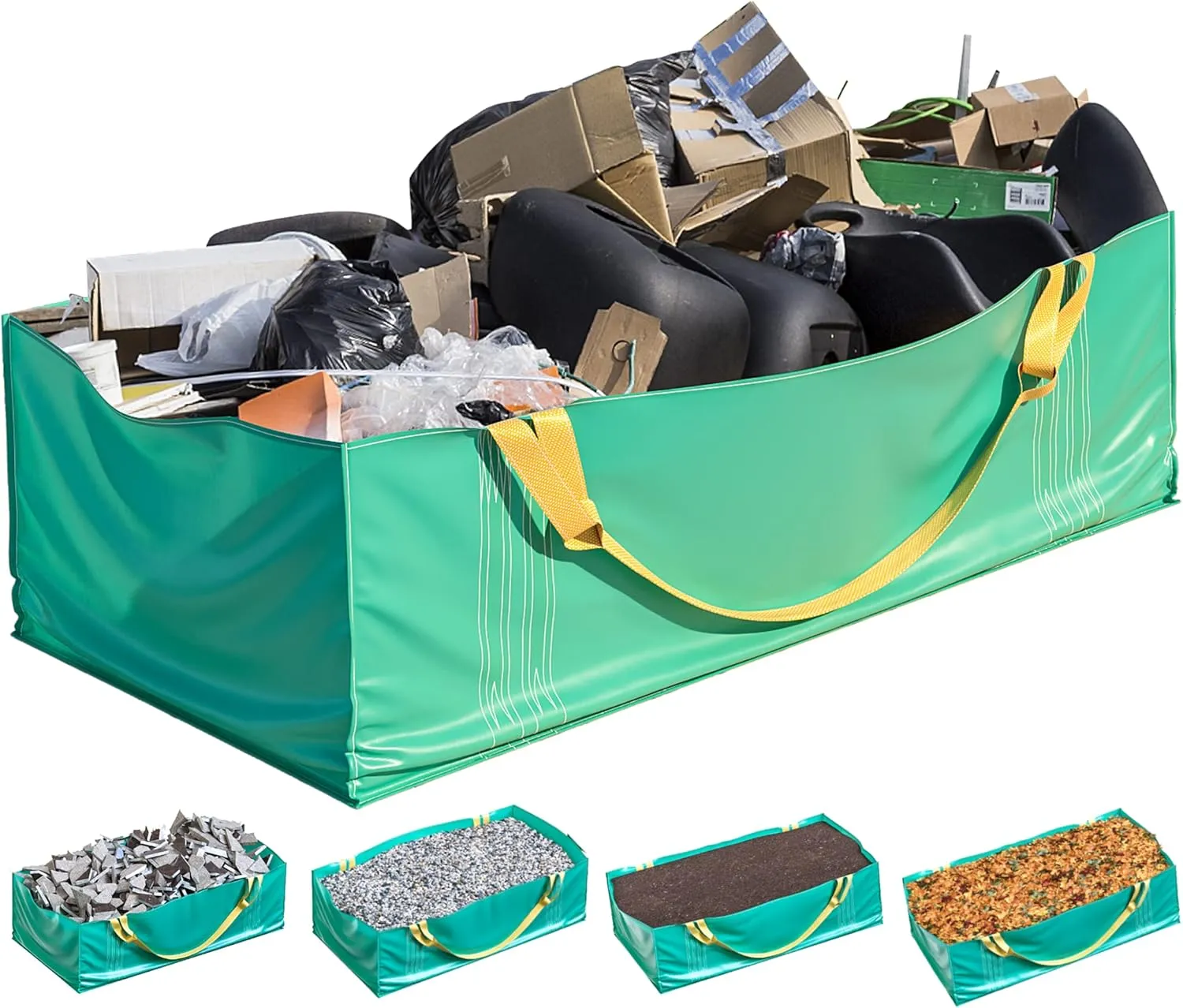 Skywin Dumpster Bag, Reusable Yard Waste Bags, Foldable Yard Waste Container, Trash Bag for Trash Management, Multiple Times Use During Renovations, Can Hold Up to 3,500 lbs