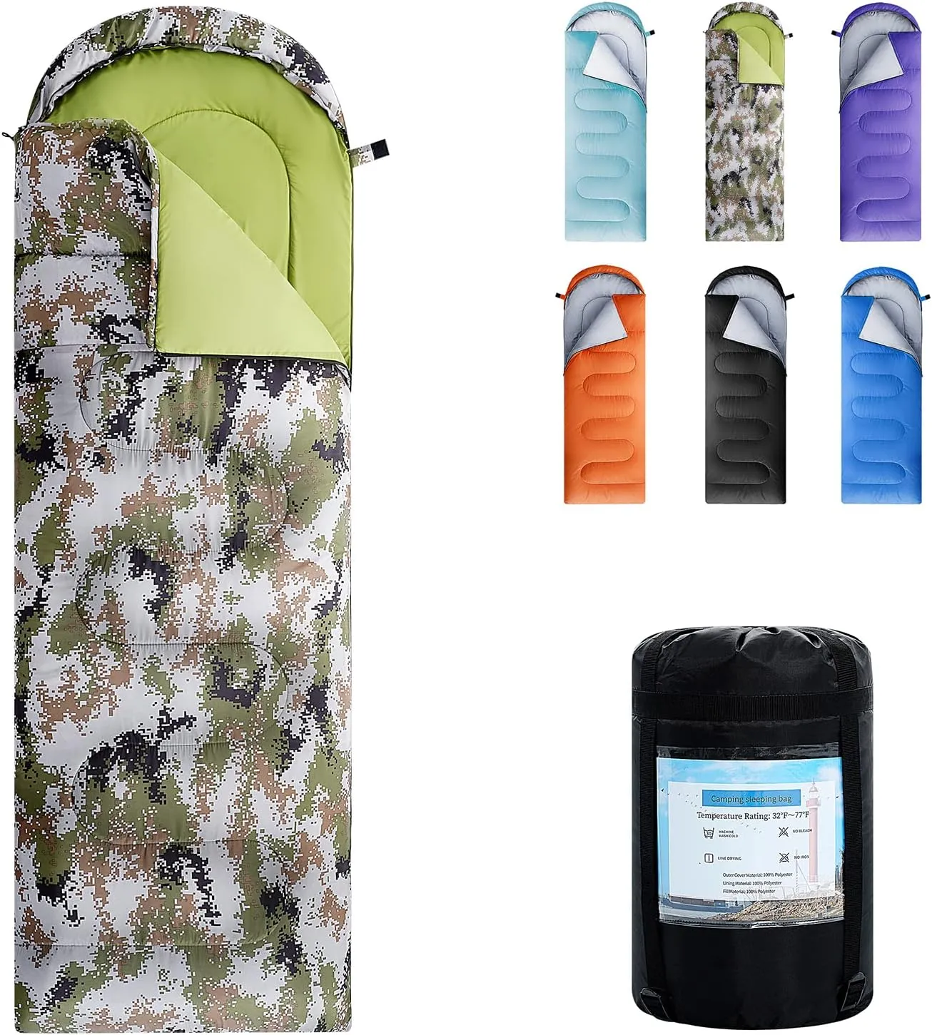 Sleeping Bags for Adults,Kids & Girls-Warm & Cold Weather Lightweight Waterproof Sleeping Bag Backpack with Compact Bag,Great for 3-4 Seasons Hiking,Camping and Outdoor Mountaineering