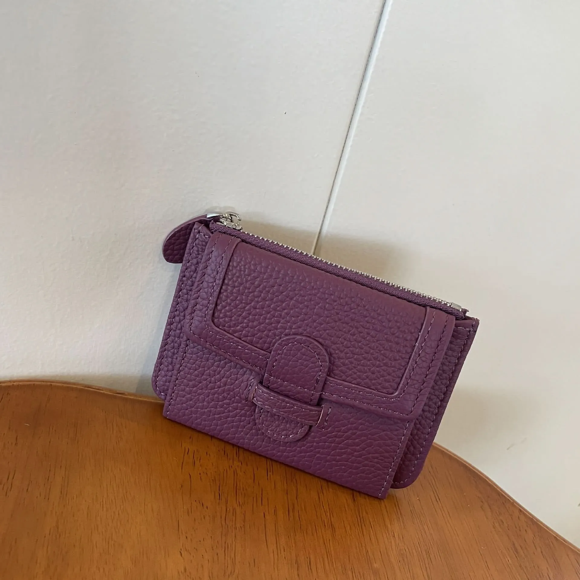 Slim Leather Card Holder & Coin Purse – Minimalist Multi-Card Wallet