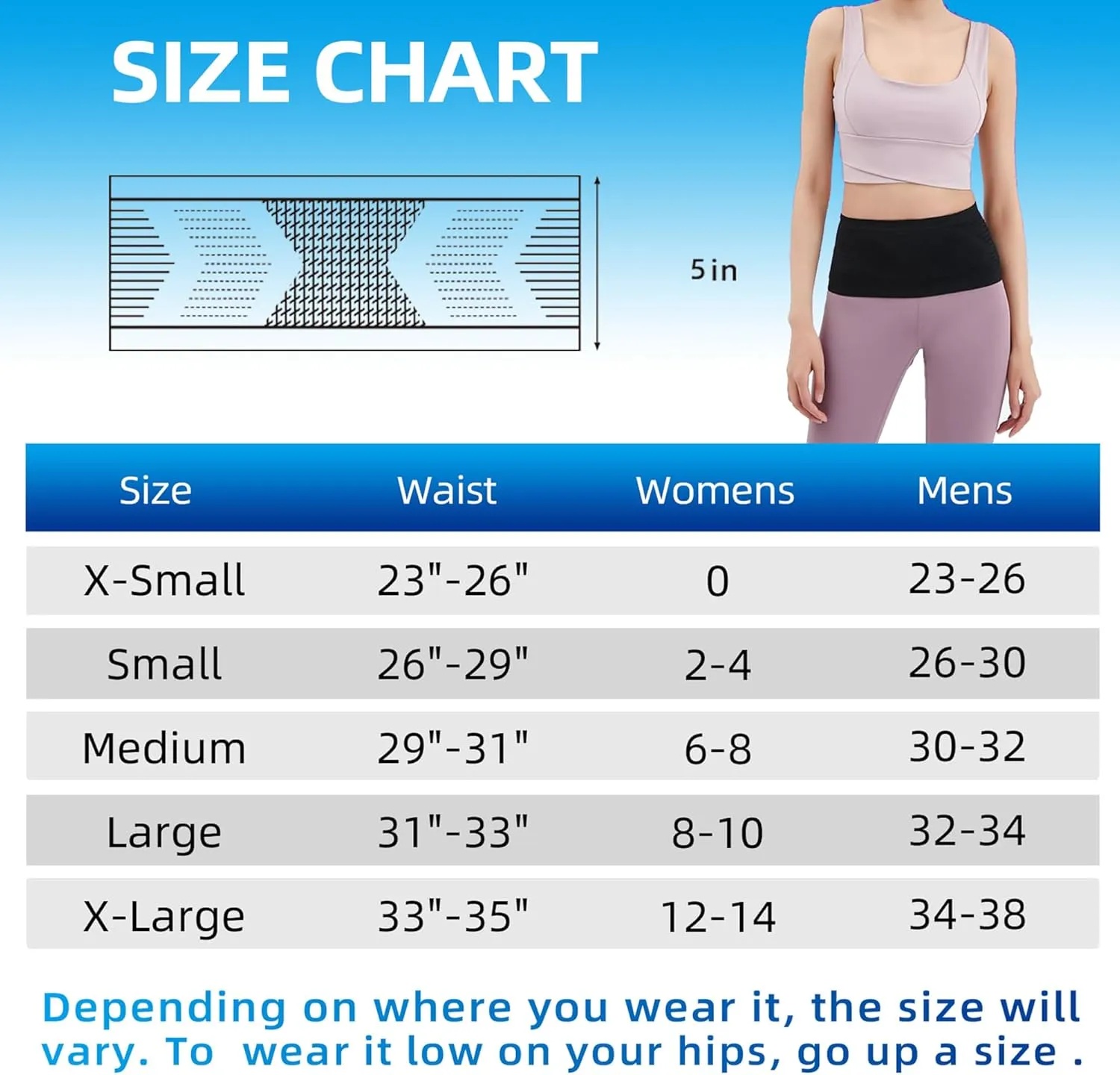 Slim Running Belt Running Waist Pack Slim Fanny Pack Travel Money Belt for Running Hidden Pockets for Travel Black Large