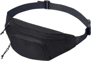 Slim Waist Bag Sports Hip Pouch Woman Fit For MAN Fashionable Travel Runner Belt Bum Bag(Black)