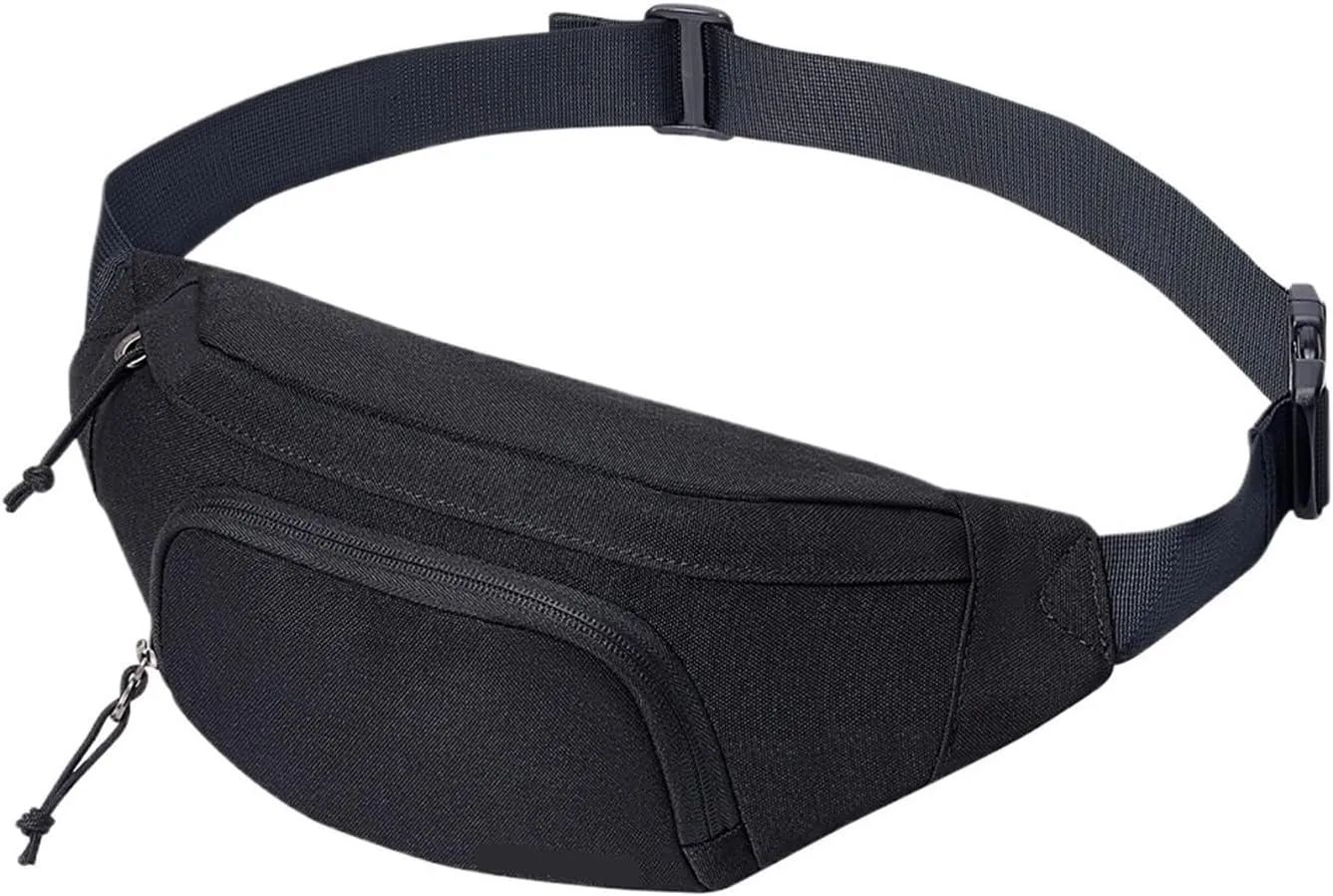Slim Waist Bag Sports Hip Pouch Woman Fit For MAN Fashionable Travel Runner Belt Bum Bag(Black)