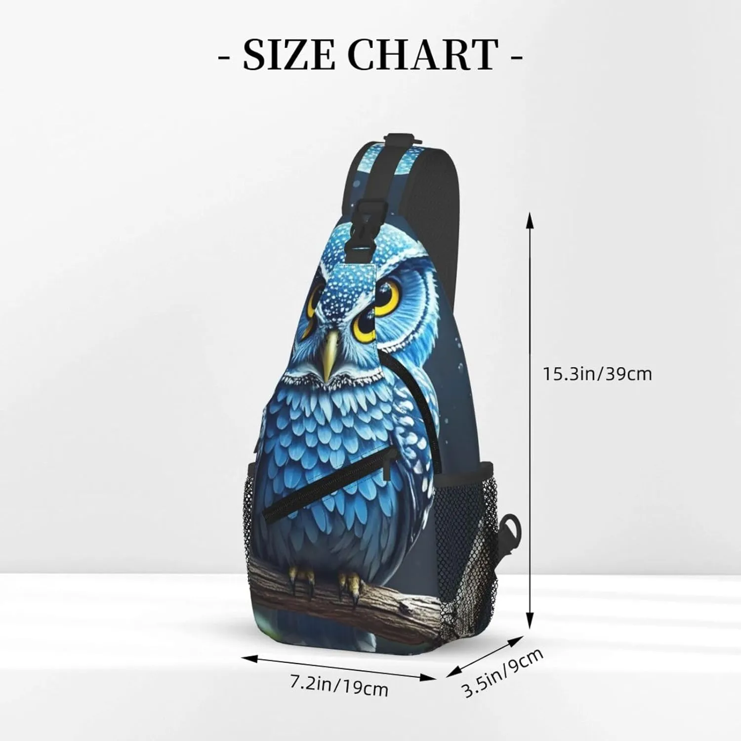 Sling Bag for Men Women Crossbody Backpack blue owl Crossbody Bag Chest Bag for Travel Sport