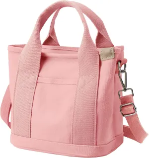 Small Canvas Tote Bag with Zipper, Crossbody Bag Shoulder Bag Handbag Messenger Bag for Women, Shopping, School