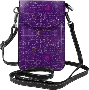 Small Crossbody Bag For Women Math Lessons Pu Leather Cell Phone Purse Wallet With Credit Card Slots