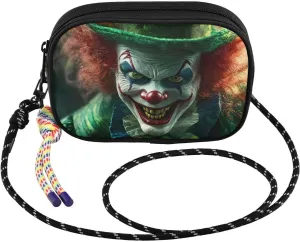 Small Crossbody Bags Clover Clown Scary for Women Cell Phone Purses Shoulder Bag Handbag with Adjustable Strap