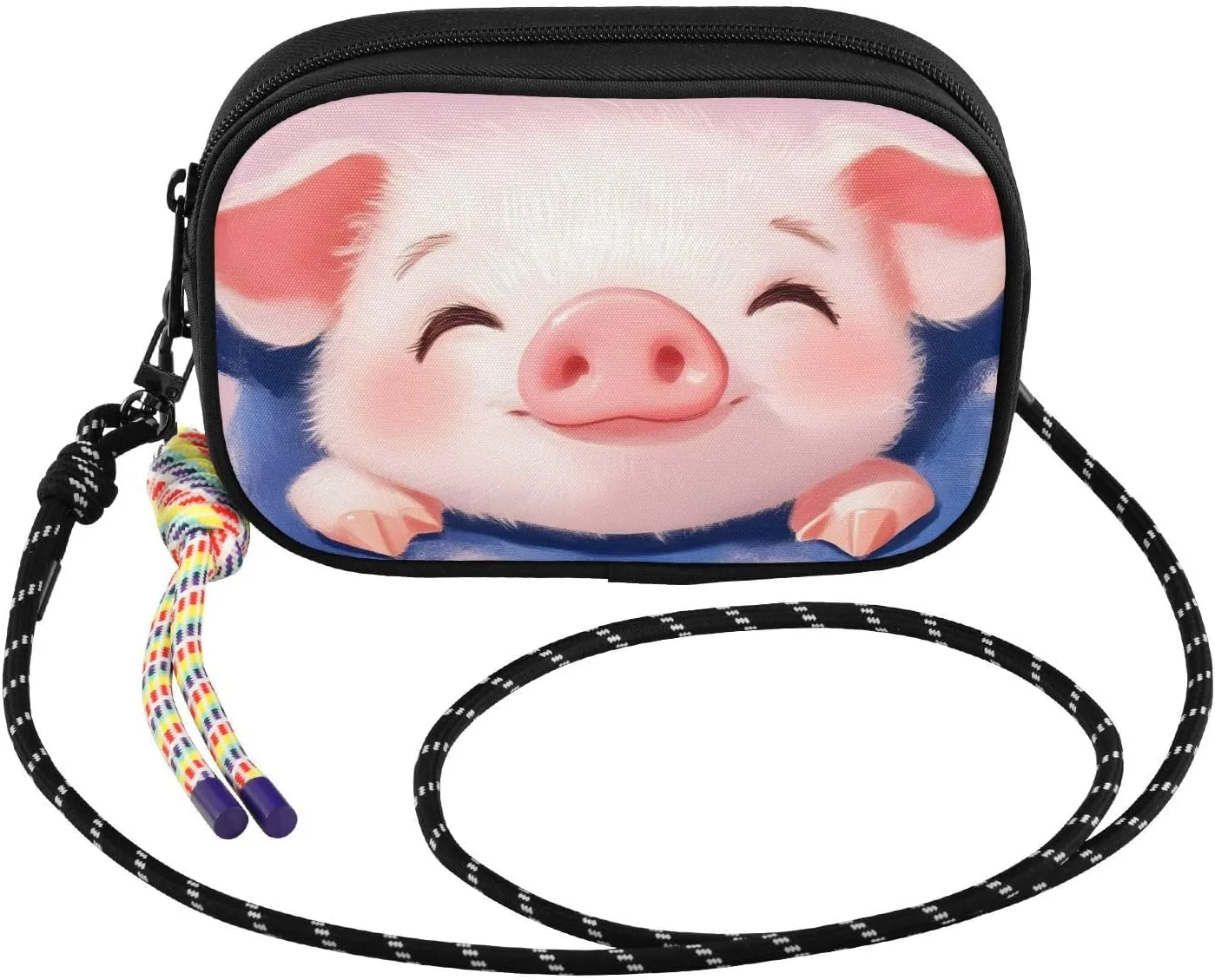 Small Crossbody Bags Cute Pig Closeup for Women Cell Phone Purses Shoulder Bag Handbag with Adjustable Strap