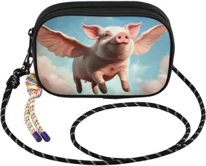 Small Crossbody Bags Pig Fly Sky Cute for Women Cell Phone Purses Shoulder Bag Handbag with Adjustable Strap