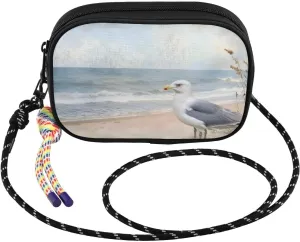 Small Crossbody Bags Seagull Beach Retro Grass for Women Cell Phone Purses Women's Shoulder Handbag Wallet Purse