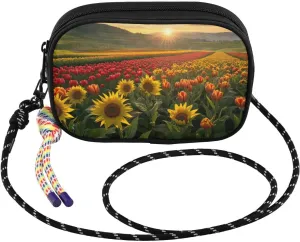 Small Crossbody Bags Sunflower Tulip Field for Women Cell Phone Purses Women's Shoulder Handbag Wallet Purse