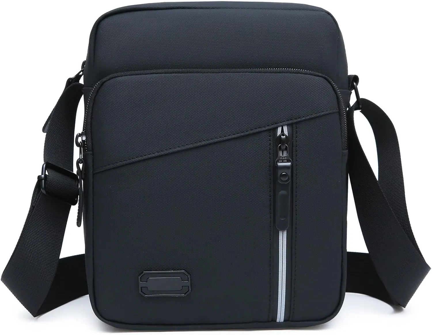Small Crossbody Messenger Bag for Mens Women, Travel Passport Phone Sling Shoulder Purse Side Handbag (Black)