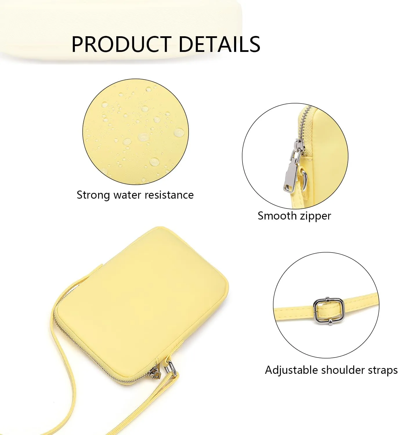 Small Crossbody Purse Zipper Cell Phone Bag Mini Shoulder Purse Wallet Smart Phone Wallet with Credit Card Solts