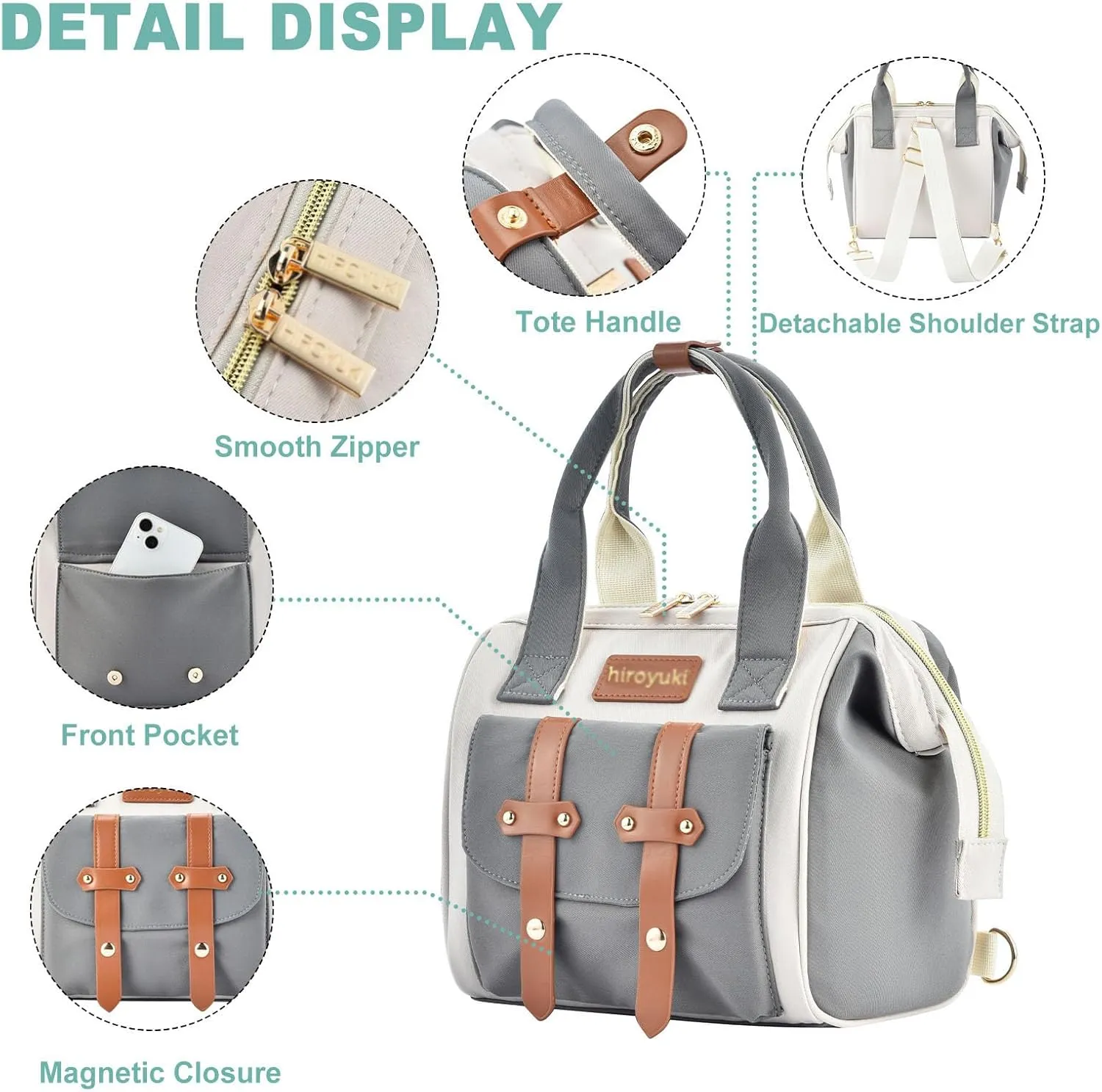Small Diaper Tote Bag,Stylish Mini Diaper Bag Travel Backpack,Waterproof Multifunction Newborn Baby Bag