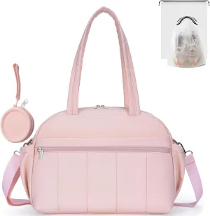 Small Gym Duffle Bag for Women, Multiple Compartments, with Shoe Bags and Coin Pouch