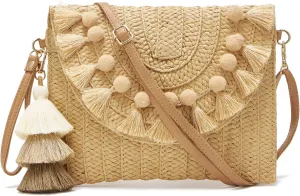 Small Straw Purse for Women Summer Clutch Purses Beach Woven Envelope Bag Raffia Shoulder,Straw Crossbody Bag boho