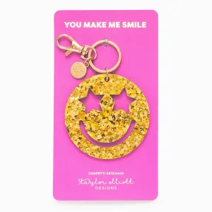 Smiley Stars Gold Keychain