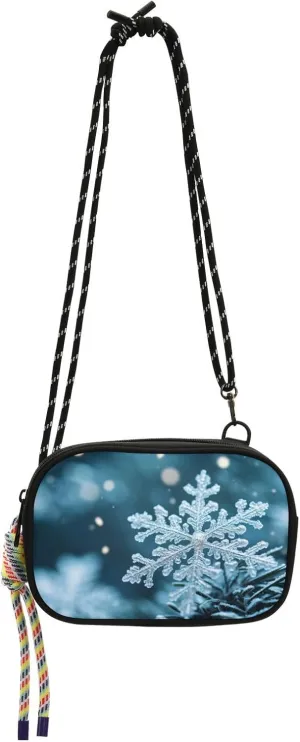 Snowflakes Print Crossbody Handbags for Women Walking, Hiking Lightweight Shoulder Phone Purse