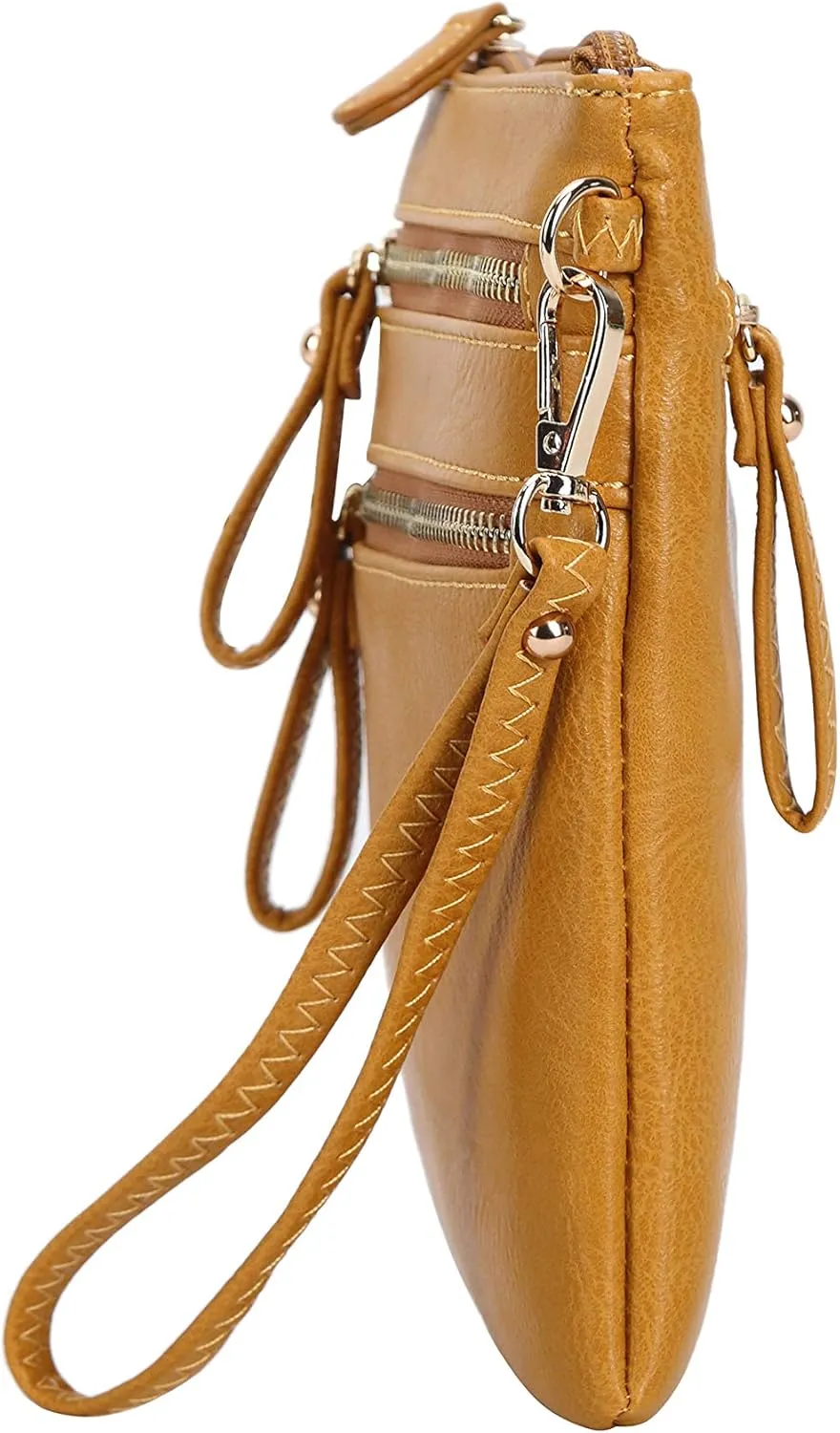 Solene Women's Detachable Wristlet Crossbody Bag With Multi Zipper Pockets